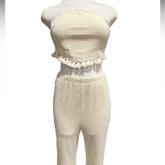 SALANT Women's Two-Piece Suit - Solid Tube Top & Pants Set Size Small - Picture 4 of 8